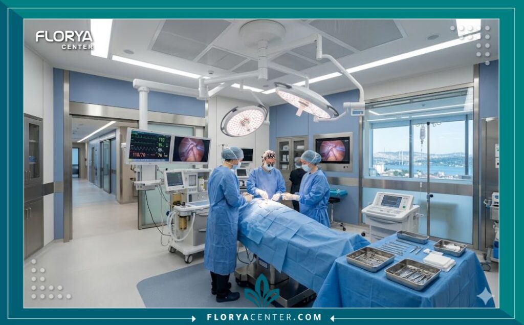 غرفة عمليات حديثة ومعقمة داخل أفضل مستشفيات جراحة التجميل وتصغير الأذن في تركيا.