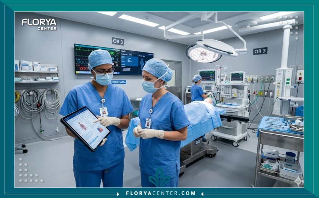 غرفة عمليات مجهزة بأحدث التقنيات الطبية في مستشفى تجميل في إسطنبول، تعكس أعلى معايير الجودة في عروض تجميل الأنف.