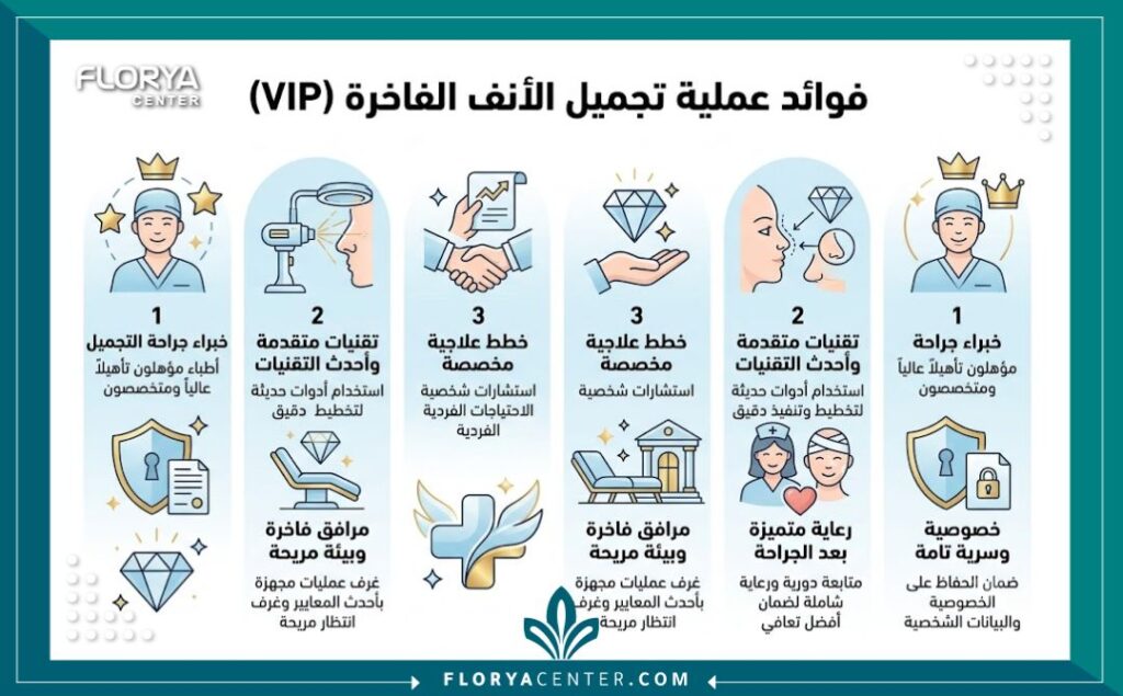 إنفوجرافيك يوضح أسباب اختيار مشاهير أجروا تجميل الأنف في تركيا لتركيا ومعايير الجودة العالية .