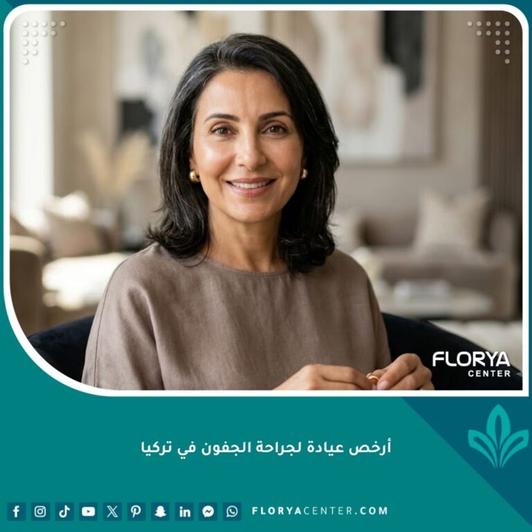 صورة مميزة لامرأة عربية سعيدة بعد جراحة الجفون في تركيا، تظهر عيوناً مشدودة ومشرقة بفضل أفضل عيادة عيون بأسعار معقولة.