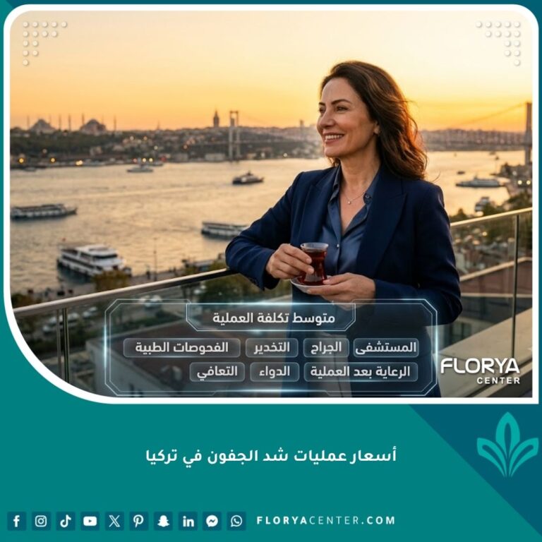 تخطيط أسعار عمليات شد الجفون في تركيا مع مشهد بانورامي لأسطنبول