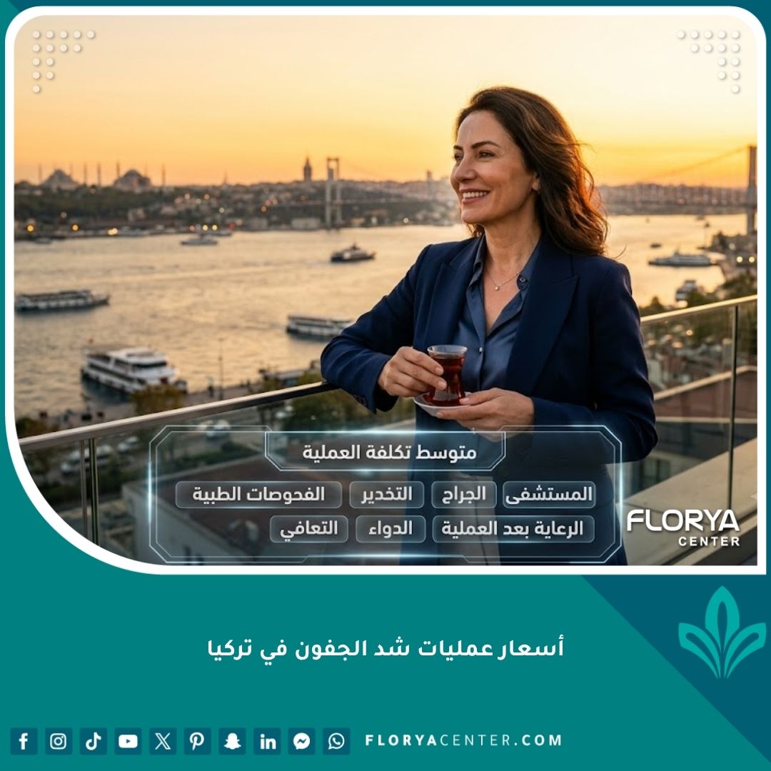 تخطيط أسعار عمليات شد الجفون في تركيا مع مشهد بانورامي لأسطنبول