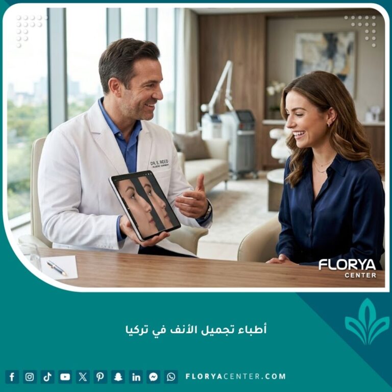 أفضل أطباء تجميل الأنف في تركيا يتشاورون مع مريضة في عيادة تجميل فخمة