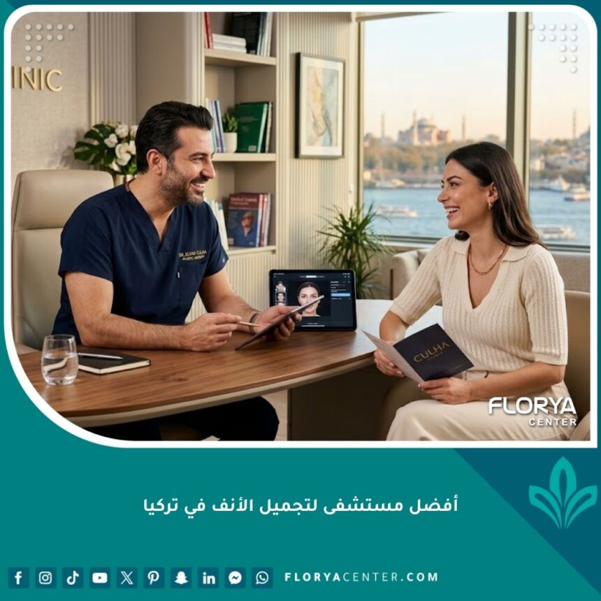 استشارة طبية مع جراح خبير في أفضل مستشفى لتجميل الأنف في تركيا لضمان جودة الرعاية الطبية.