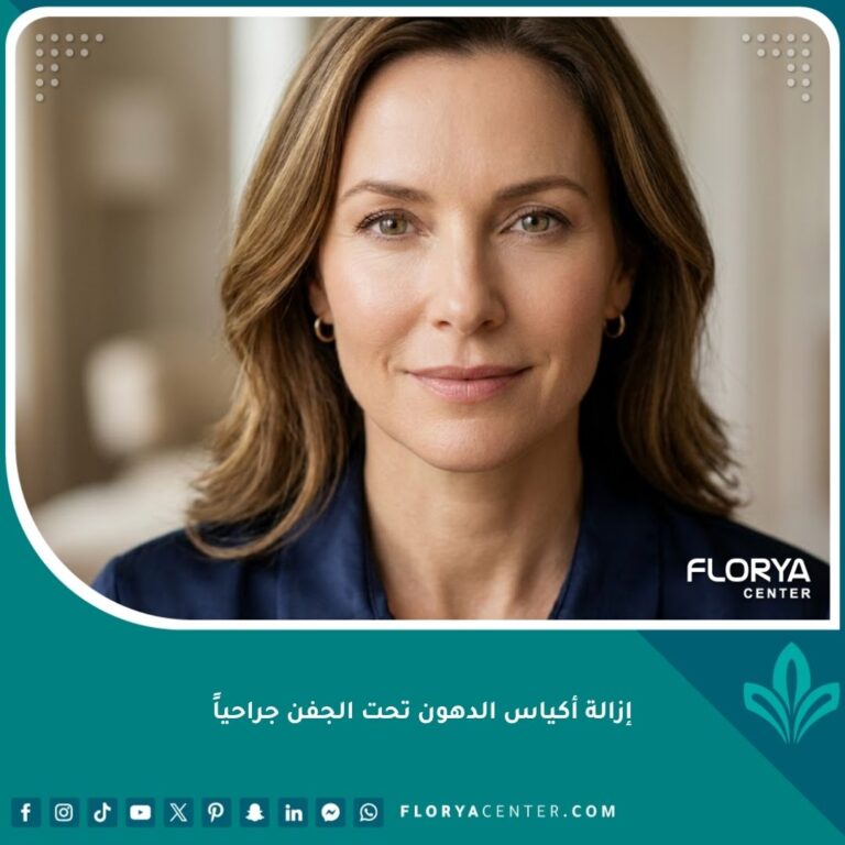 صورة مقربة تظهر عيون شابة ومشرقة لامرأة بعد نجاح عملية إزالة أكياس الدهون تحت الجفن جراحياً والحصول على نتيجة طبيعية.