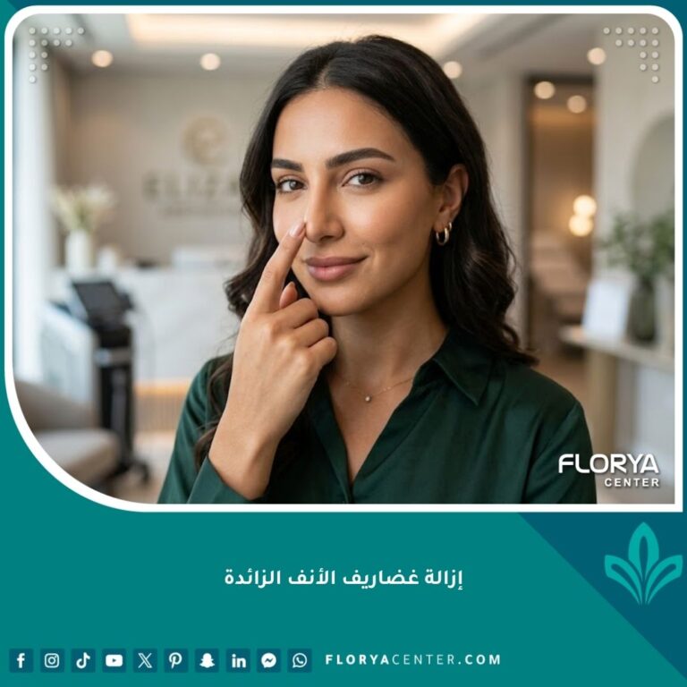 امرأة تتمتع بثقة عالية بعد عملية إزالة غضاريف الأنف الزائدة وتصغير الأرنبة البصلية بنجاح.