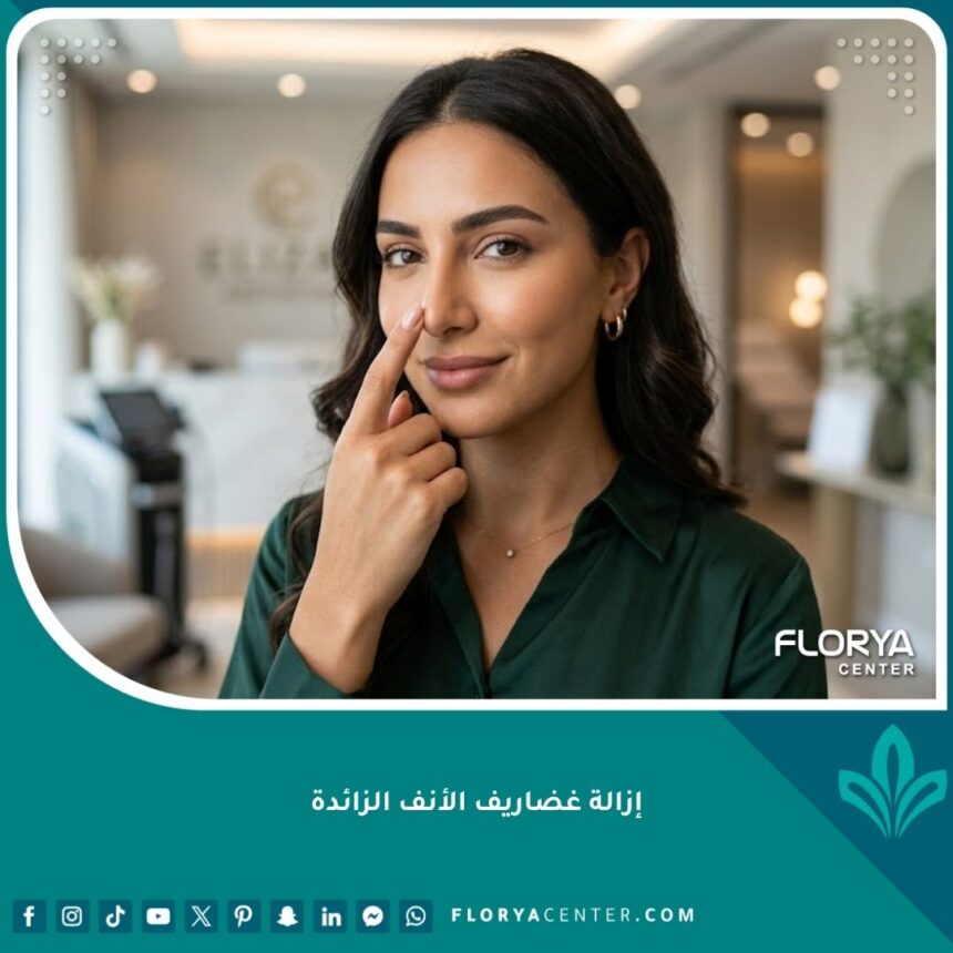 امرأة تتمتع بثقة عالية بعد عملية إزالة غضاريف الأنف الزائدة وتصغير الأرنبة البصلية بنجاح.
