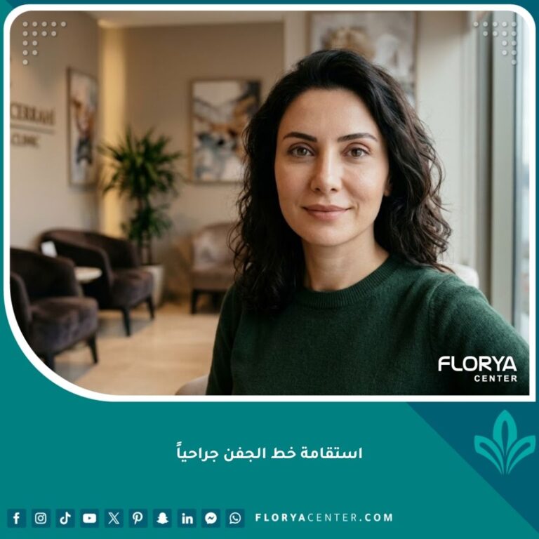 : مريضة سعيدة بعد عملية استقامة خط الجفن جراحياً في اسطنبول تظهر نتائج طبيعية ومتناسقة للجفن العلوي بدون تندب.
