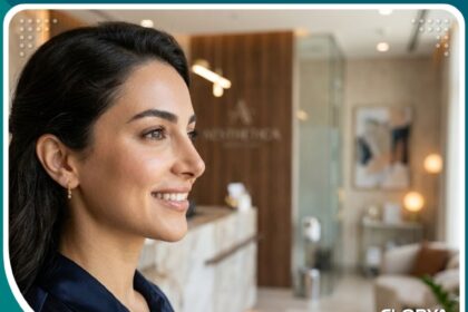امرأة شابة تتمتع بنتيجة مثالية وجذابة بعد عملية تجميل الأنف بالخيوط ورفع الأرنبة في تركيا.