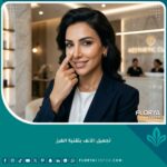 صورة واقعية لامرأة بملامح جذابة وأنف متناسق بعد الخضوع لعملية تجميل الأنف بتقنية الغرز الجراحية.