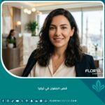 نتيجة تجميل الجفون السفلية في تركيا، امرأة شابة ومشرقة المظهر بدون هالات أو أكياس تحت العين.