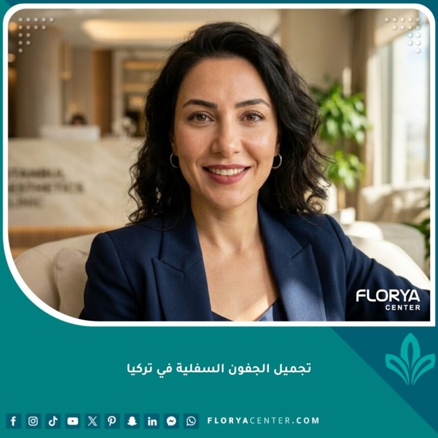 نتيجة تجميل الجفون السفلية في تركيا، امرأة شابة ومشرقة المظهر بدون هالات أو أكياس تحت العين.