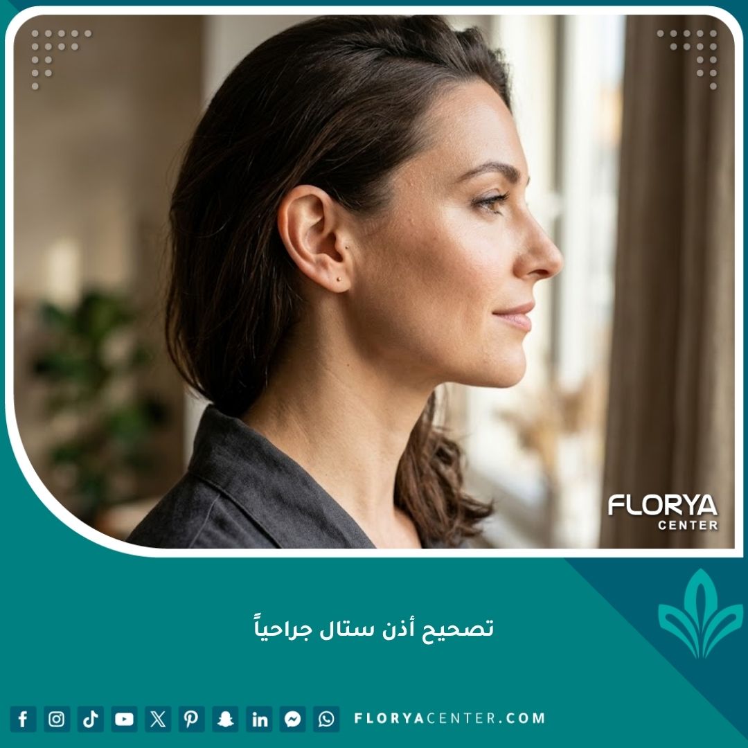 صورة واقعية تبرز نتائج تصحيح أذن ستال جراحياً بنجاح، وتظهر المظهر الطبيعي والجذاب للأذن بعد التخلص من شكل أذن الجنيات.
