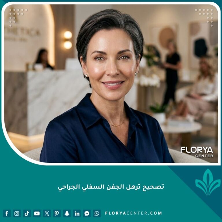 صورة قريبة تظهر نتيجة ممتازة لعملية تصحيح ترهل الجفن السفلي الجراحي وعلاج ضعف العضلات حول العين.