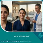 صورة سينمائية تظهر تجميل الأنف قبل وبعد لتصحيح الاعوجاج الخارجي الواضح في عيادة استشارية في إسطنبول بتركيا.