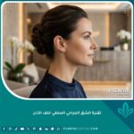 صورة مقربة توضح جمال الوجه والأذن بعد عملية التجميل دون أي ندبات ظاهرة باستخدام تقنية الشق الجراحي المخفي خلف الأذن.