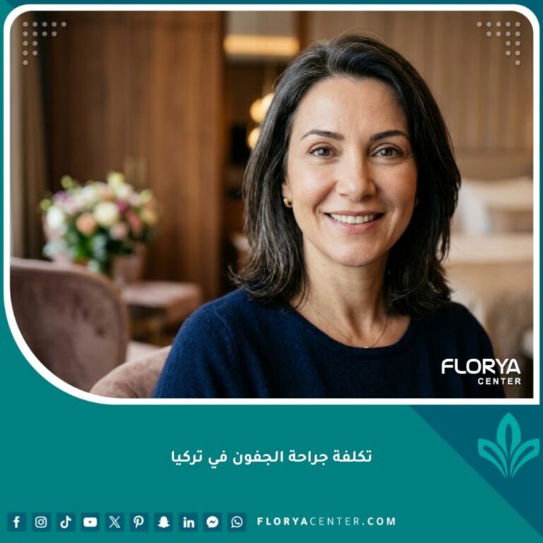 صورة سينمائية لعيون مشرقة ومشدودة تعكس نتائج عملية شد الجفن العلوي والسفلي في تركيا، تظهر مريضة سعيدة في عيادة فاخرة باسطنبول.