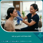 طبيبة تجميل تفحص الأنف اللحمي لمريضة في عيادة بتركيا لتحديد تكلفة العملية.