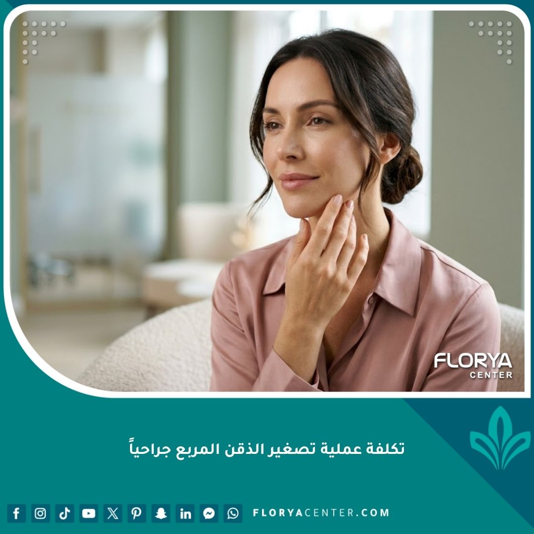 امرأة بملامح أنثوية جذابة وفك متناسق بعد إجراء عملية تصغير الذقن المربع جراحياً بنجاح.