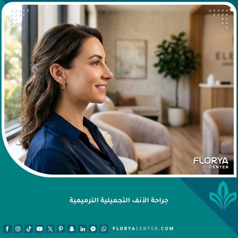 صورة عالية الجودة تظهر نتيجة مثالية وطبيعية لعملية جراحة الأنف التجميلية الترميمية.