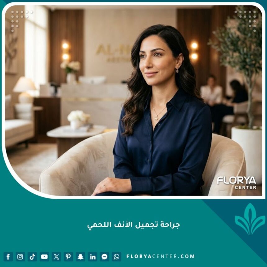 صورة عالية الدقة توضح نتائج جراحة تجميل الأنف اللحمي بملامح طبيعية ومتناسقة تعزز الثقة بالنفس.