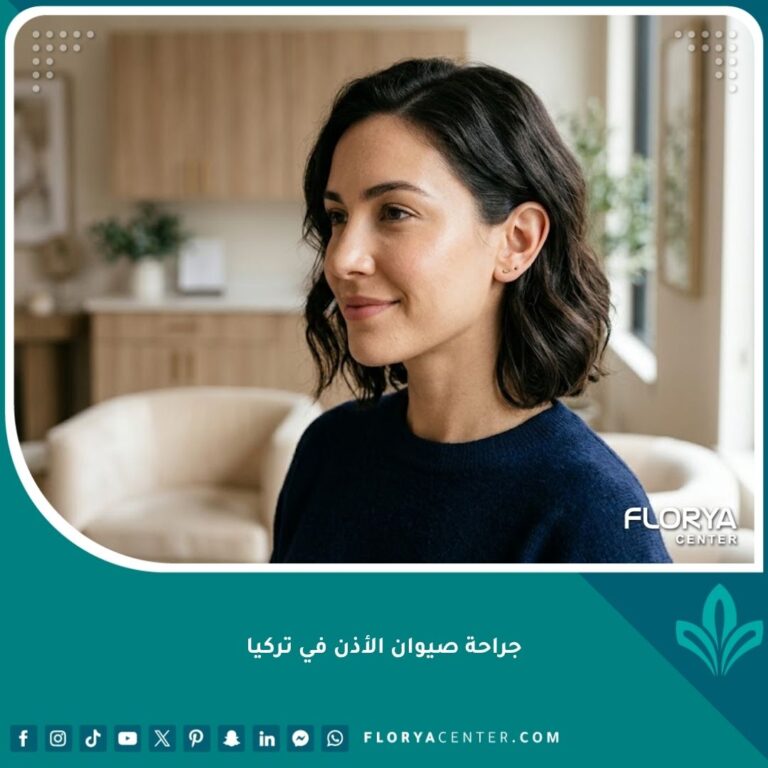 امرأة شابة تبتسم بثقة تبرز جمال وجهها بعد إجراء جراحة صيوان الأذن في تركيا للحصول على نتائج طبيعية.