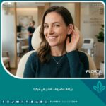 صورة واقعية عالية الدقة لمريض يعبر عن رضاه التام بعد نجاح عملية زراعة غضروف الأذن في تركيا، تبرز المظهر الطبيعي والجذاب للأذن.
