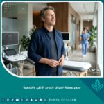 مريض يتنفس براحة تامة بعد إجراء عملية انحراف الحاجز الأنفي واللحمية في عيادة طبية حديثة.