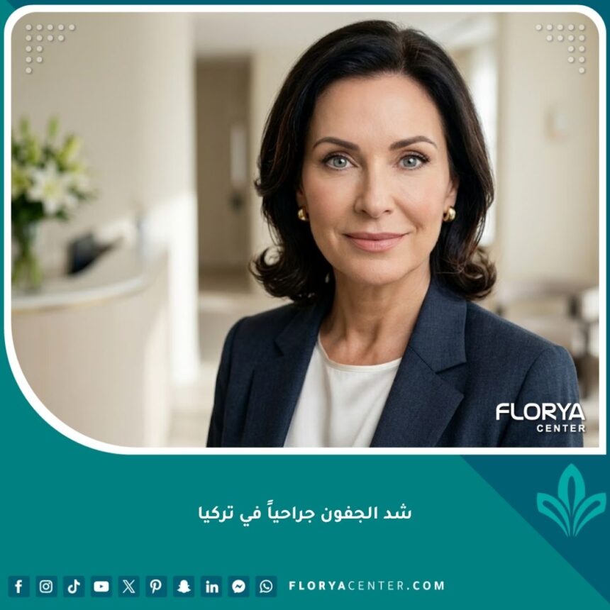 صورة مقربة لامرأة تتمتع بعيون شابة ومشرقة تبرز نتائج عملية شد الجفون جراحياً للحصول على مظهر دائم.