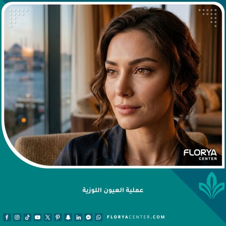 نتيجة تجميلية ناجحة لعملية العيون اللوزية، تظهر امرأة بعيون مسحوبة وجذابة في لقطة سينمائية.