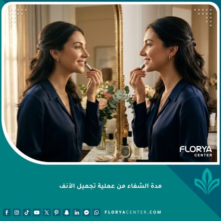 فتاة تبتسم بثقة وتستعد للعودة للعمل بعد انتهاء مدة الشفاء من عملية تجميل الأنف وإزالة الجبيرة.