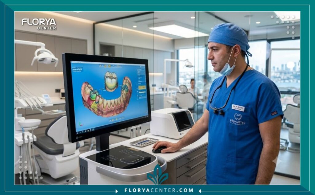 عيادة طب أسنان متطورة في تركيا تستخدم أحدث تقنيات التصميم ثلاثي الأبعاد لتجهيز تاج اسنان في تركيا وتلبيسات الزيركون.