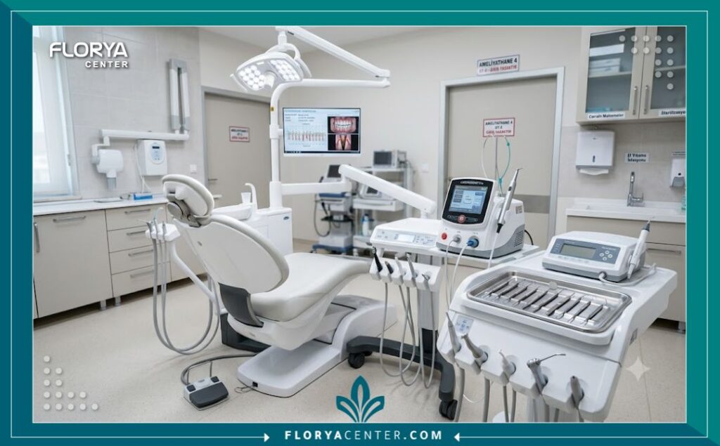 غرفة علاج وتجميل اللثة بالليزر في أحدث مركز أسنان في تركيا بأحدث التجهيزات الطبية