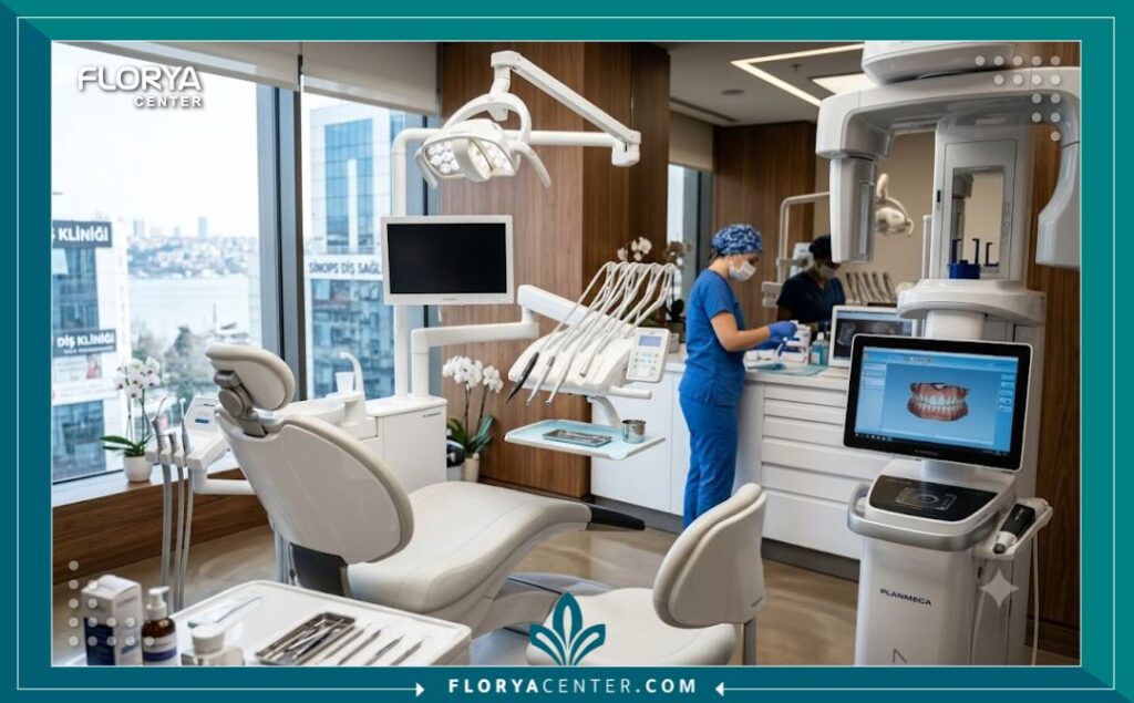 عيادة أسنان حديثة ومجهزة بأحدث التقنيات الطبية لتركيب وتصميم جسور الأسنان في تركيا.