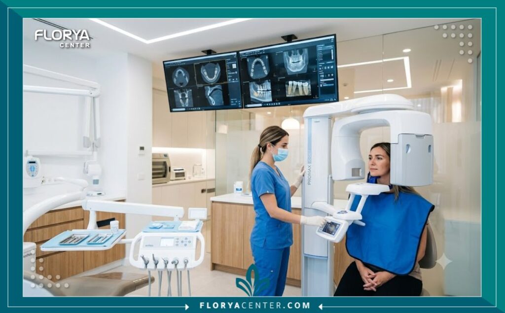 عيادة أسنان حديثة مجهزة بأحدث أجهزة الأشعة ثلاثية الأبعاد المخصصة لعمليات زراعة الأسنان بدون ألم.