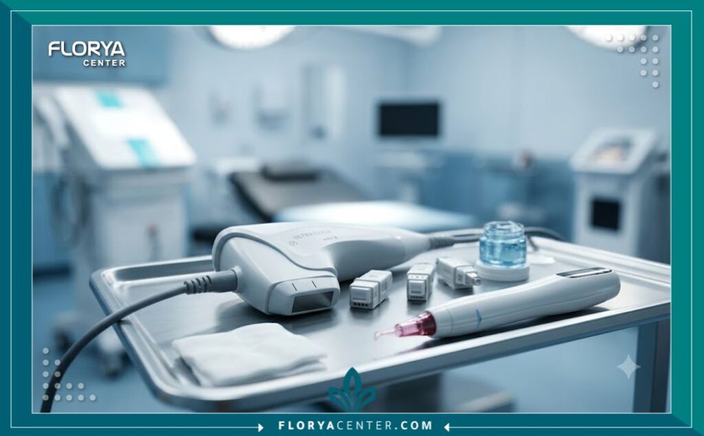 أحدث أجهزة الهايفو والبلازما المستخدمة في عيادات التجميل المتطورة لشد ترهلات العين.
