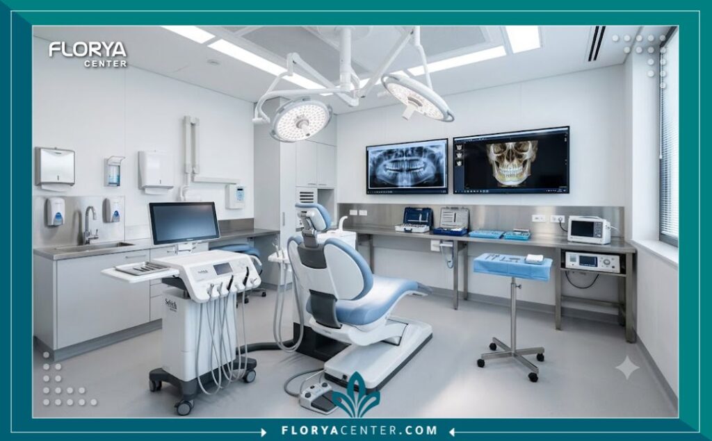 غرفة عمليات وعيادة أسنان مجهزة بأحدث التقنيات لعلاج مشاكل الفك والأسنان المتقدمة.