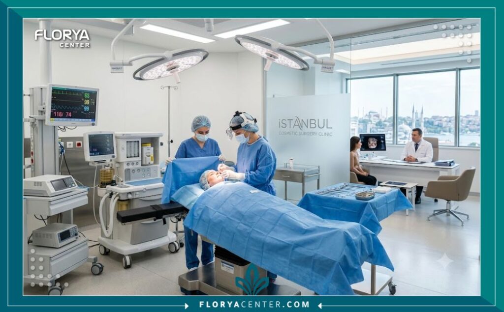علاج ترهل الجلد فوق العين في اسطنبول 4 غرفة عمليات حديثة ومجهزة بأحدث التقنيات في أفضل مستشفيات التجميل في اسطنبول لإجراء عملية قص الأجفان.