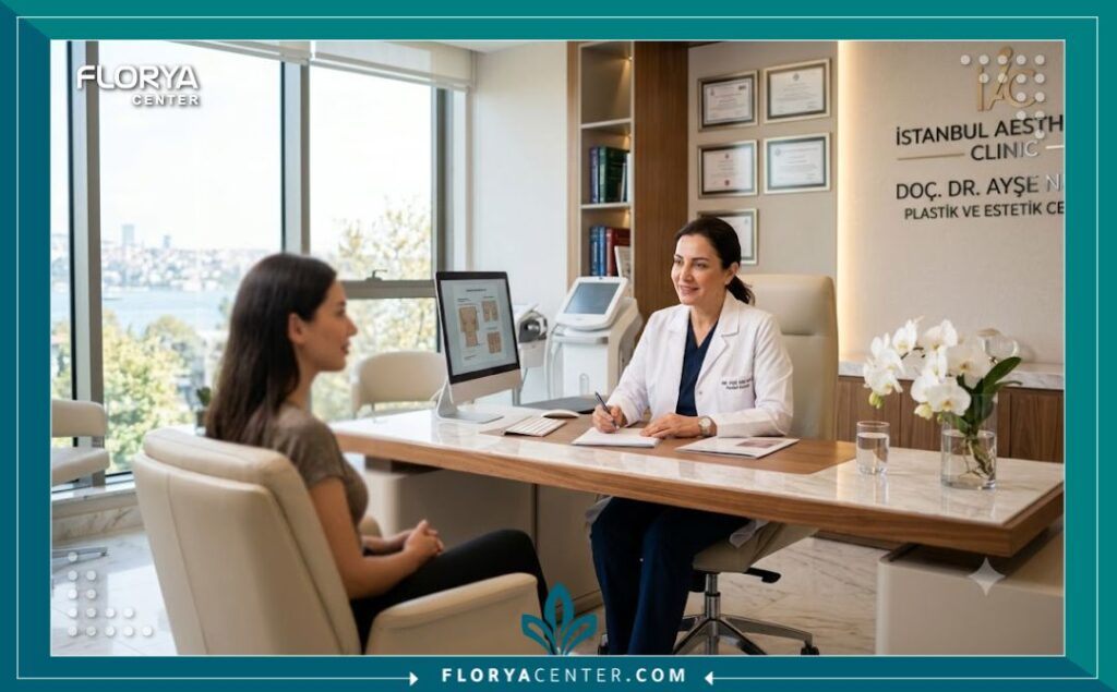 عيادة تجميل فخمة ومجهزة بأحدث التقنيات في تركيا لاستشارات عمليات شد الوجه وسحبة العين.