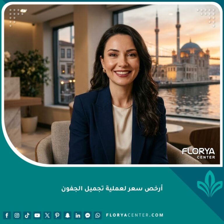 امرأة تركية تبتسم بثقة بعد عملية تجميل الجفون ناجحة وبأرخص سعر في إسطنبول، تبرز عيناها المشرقتان والمشدودتان مع إطلالة بانورامية ناعمة للبوسفور في الخلفية، تمثل جودة الجراحة بتكلفة معقولة.
