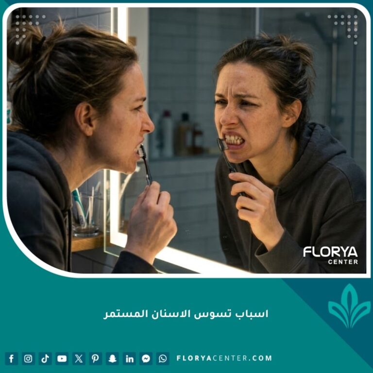 شخص محبط ينظر في المرآة بحثاً عن أسباب تسوس الأسنان المستمر رغم العناية بها.