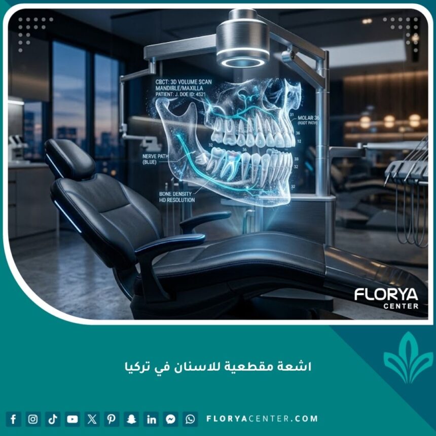 صورة واقعية لجهاز الأشعة المقطعية للأسنان في تركيا بأحدث التقنيات ثلاثية الأبعاد.