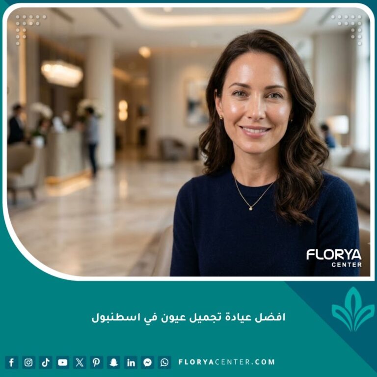 امرأة تتمتع بعيون جذابة ونتائج طبيعية بعد إجراء عملية في أفضل عيادة تجميل عيون في اسطنبول داخل مستشفى معتمد.