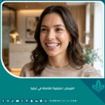 ابتسامة مثالية تبرز جمال وشفافية التيجان الخزفية الكاملة في تركيا لتجميل الأسنان بدون معدن.