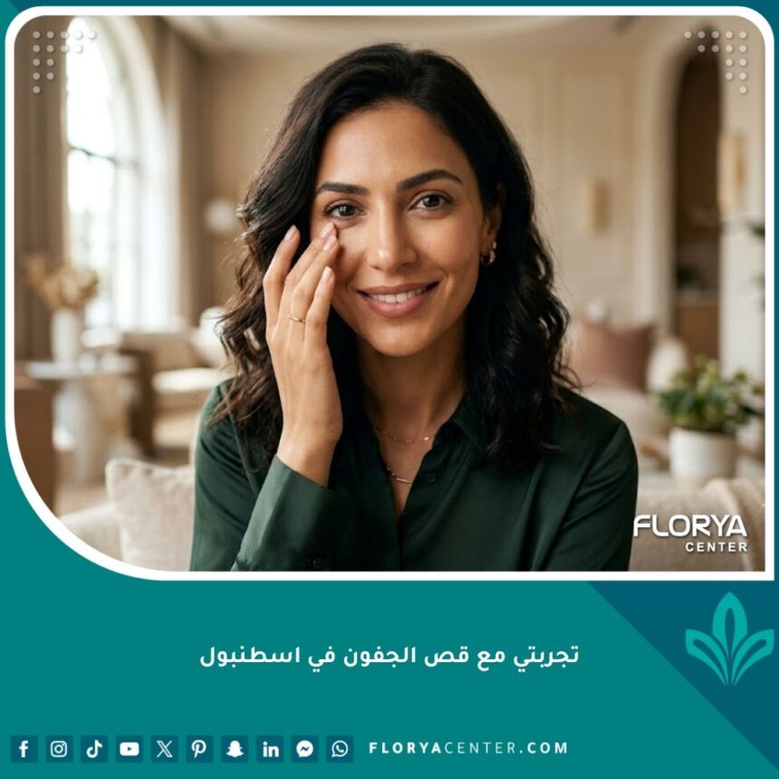 تجربتي مع قص الجفون في اسطنبول 1 امرأة مبتسمة تظهر نتائج مبهرة بعد نجاح تجربتي مع قص الجفون في اسطنبول.