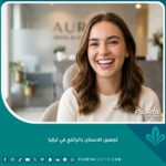 صورة مقربة لابتسامة مثالية تبرز جمال وطبيعية الأسنان بعد إجراء تجميل الاسنان بالراتنج في تركيا لإغلاق الفراغات.