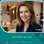 امرأة تتمتع بمظهر عيون شابة وجفون مشدودة بعد نجاح تجميل الجفون المترهلة بعد الفيلر في عيادة تجميل راقية.