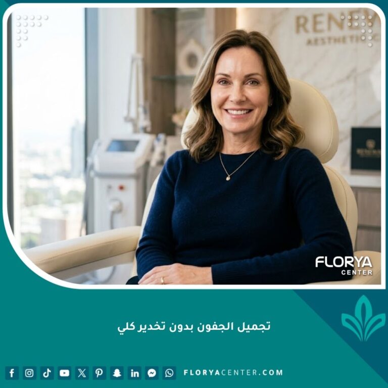 امرأة تتمتع بعيون شابة وجذابة بعد إجراء عملية تجميل الجفون بدون تخدير كلي في عيادة تجميل فخمة.