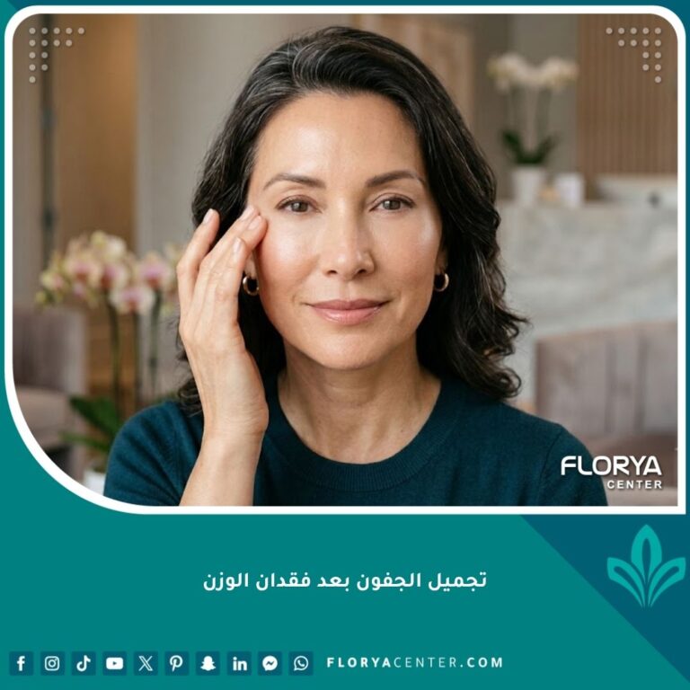 صورة مقربة تبرز نضارة وشباب منطقة العين بعد عملية تجميل الجفون وشد الترهلات الناتجة عن فقدان الوزن الكبير.