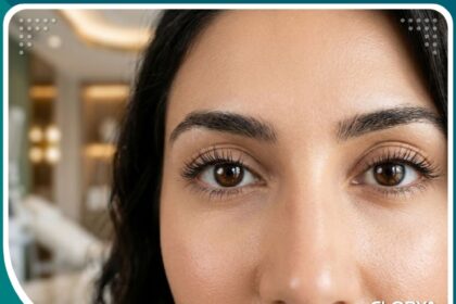 صورة مقربة لعينين جميلتين ووجه مشرق بعد نجاح عملية تجميل الجفون وإزالة الكيس الدهني.